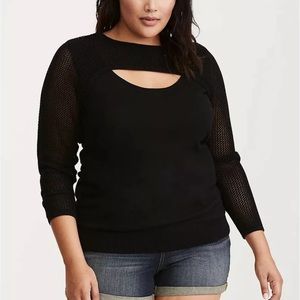 Torrid Fishnet Half Sweater Pullover Knit Top